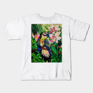 Parrot in jungle Kids T-Shirt